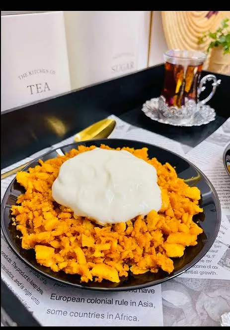Chechebsa with yogurt