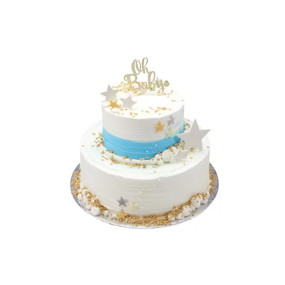 Two-tier baby shower cake