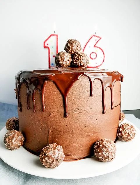 Chocolate drip birthday cake